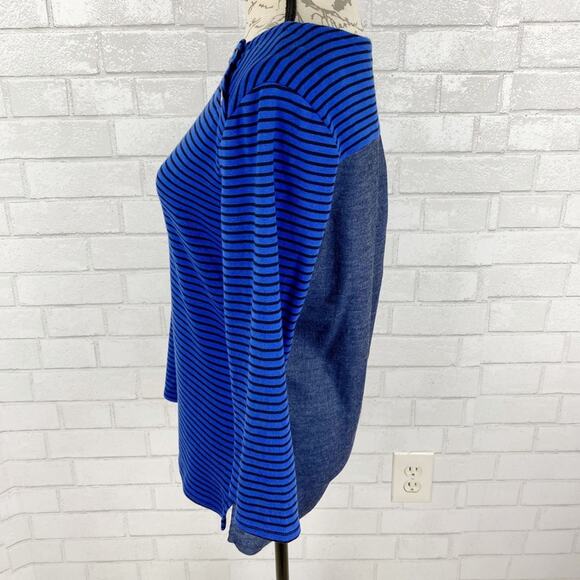 Tommy Hilfiger Classic Blue Top with Black Stripes Size Small - Picture 5 of 7